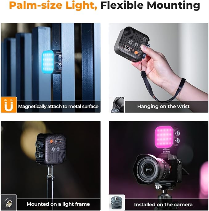 K&F CONCEPT RGB Video Light, 360° Full Color Portable Photography Light - Image 6