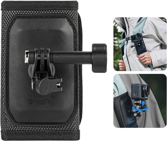 SMALLRIG Backpack Strap Mount for GoPro Hero 13/12/11, for DJI Osmo Nano Action by SmallRig