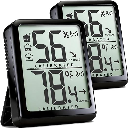 Antonki 2 Pack Room Thermometer Small Hygrometer Indoor Humidity Monitor Sensor by Antonki