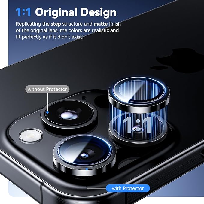 Hoerrye for iPhone 16 Pro Max/iPhone 16 Pro Camera Lens Protector - Image 2