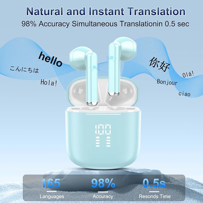 2026 AI Translation Earbuds Real Time, 165 Language Translator Earbuds 3-in-1 - Image 5