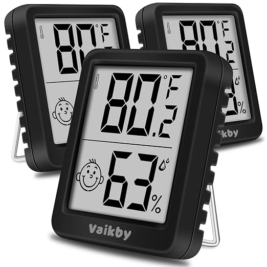 Indoor Humidity Meter Hygrometer 3Pack, Room Thermometer by Vaikby