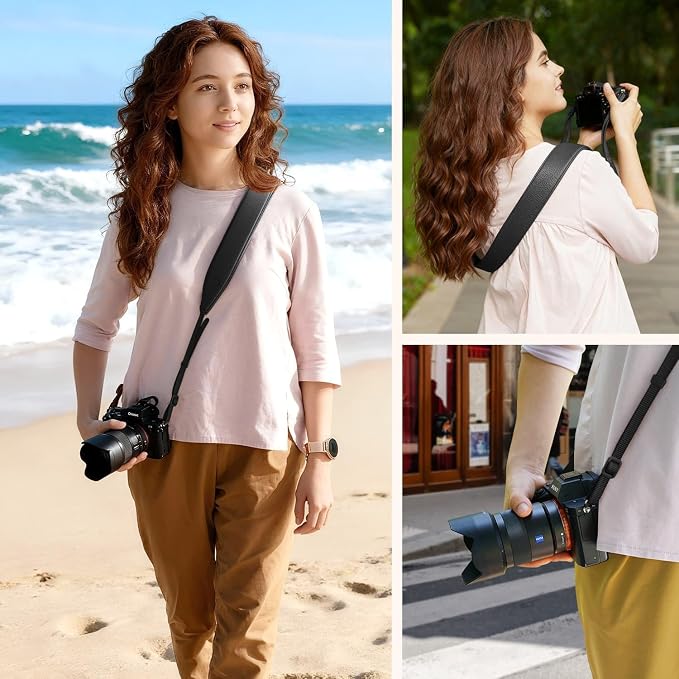 1.8”Wide Camera Strap, Fashionable PU Leather Camera Strap - Image 5