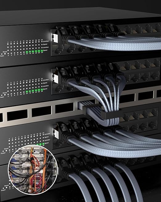 BUSOHE Cat 8 Ethernet Cable 40 ft, Nylon Braided High Speed Heavy Duty Network - Image 7