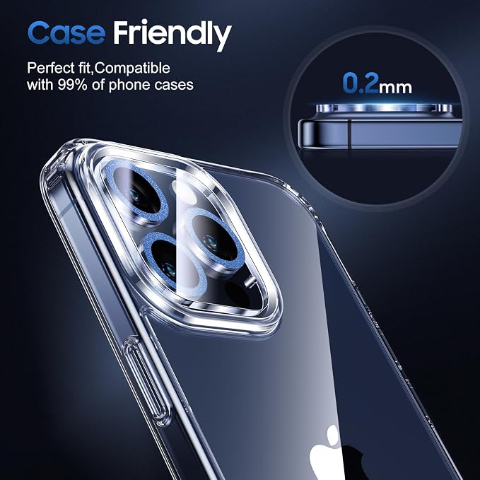 UniqueMe for 3 Pack iPhone 15 Pro/iPhone 15 Pro Max Camera Lens Protector - Image 7