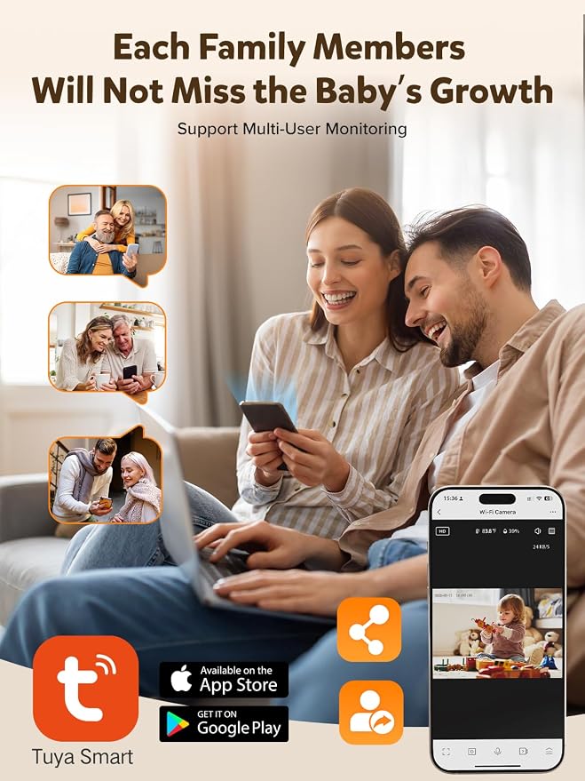 iFamily WiFi Baby Monitor with App – Smartphone Baby Monitor with 5" HD Monitor - Image 5