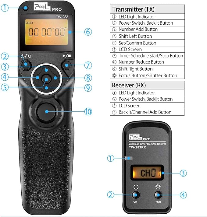 Pixel TW-283 N3 Wireless Shutter Remote Control Tiner Remote Shutter Release - Image 2