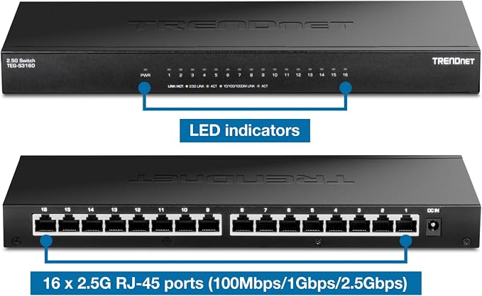 TRENDnet 16-Port Unmanaged 2.5G Desktop Network Ethernet Switch, 16 x 2.5Gb - Image 9