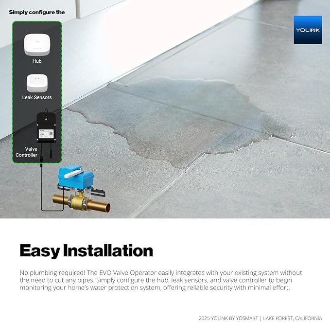 YoLink DIY Automatic Water Leak Detection & Shut-Off Starter Kit, EVO Valve - Image 7