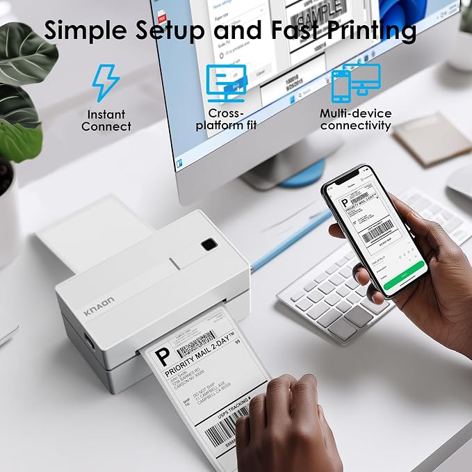 KNAON Bluetooth Thermal Shipping Label Printer, 4x6 Portable Thermal Address - Image 6