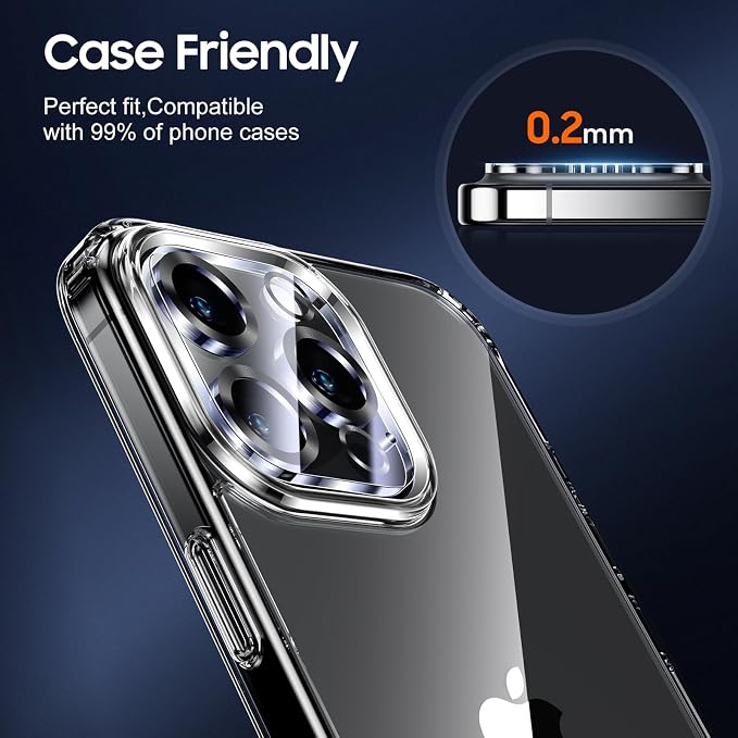 UniqueMe for 3 Pack iPhone 16 Pro/iPhone 16 Pro Max Camera Lens Protector - Image 6