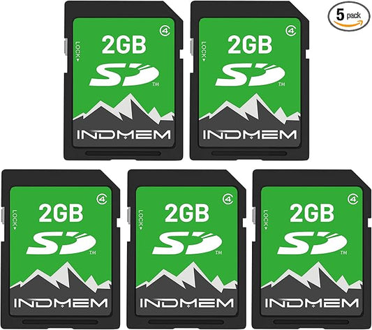 INDMEM 2GB SD Card, 5 Packs 2GB Class 4 Flash Memory Card 2G SLC Standard by INDMEM
