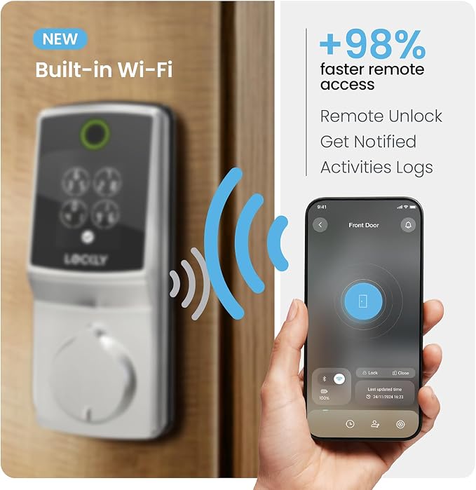 Lockly Secure Pro Smart Lock, 0.2s AI Fingerprint Door Lock, Patented PIN Genie - Image 3