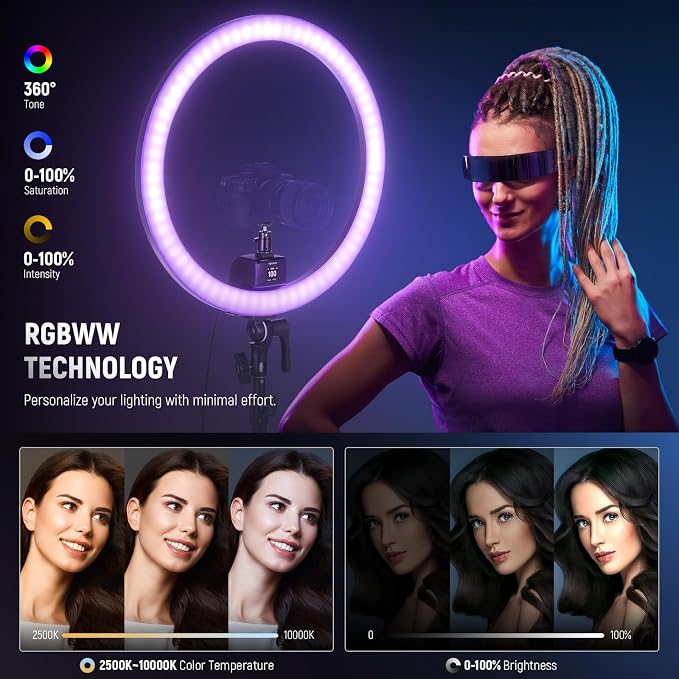 NEEWER SRP18C 18 Inch RGB LED Ring Light Kit - Image 3