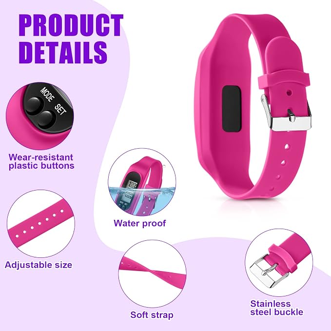 Geyoga Pedometer for Walking Steps and Miles Pedometer Watch Silicone Steps - Image 3