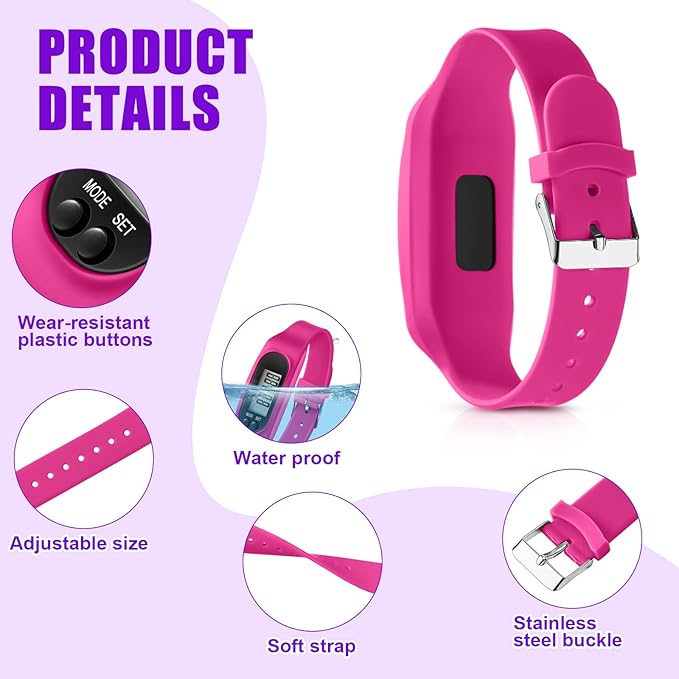 Geyoga Pedometer for Walking Steps and Miles Pedometer Watch Silicone Steps - Image 3