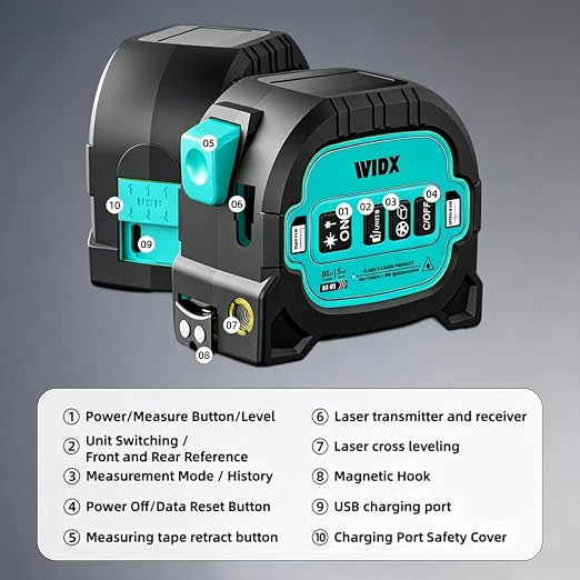 WIDX 3-in-1 Laser Tape Measure - Image 8