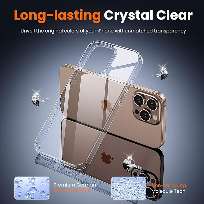 toushion 3 in 1 for iPhone 16 Pro Max Case Clear, Screen Protector *1 & Camera - Image 5