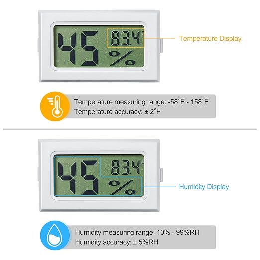 Weewooday Mini Digital Temperature Humidity Meters Gauge - Image 3