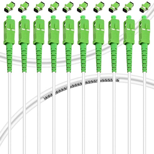 10Pack - 1m SC/APC to SC/APC Fiber Optic Internet Cable, Armored Single Mode by Bangun