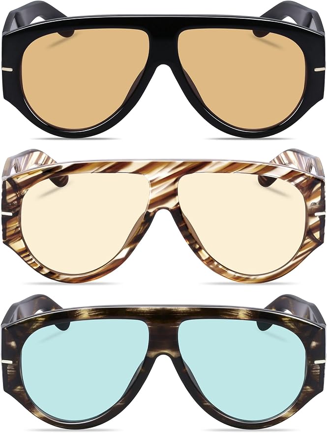 Oversized Retro Aviator Sunglasses - Image 2