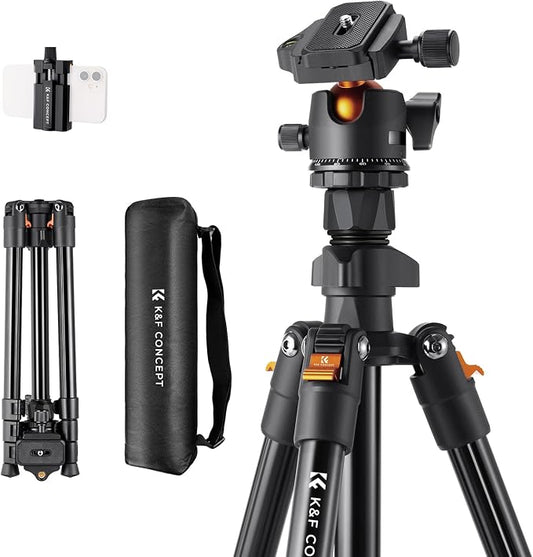 K&F CONCEPT 64 inch/163 cm Camera Tripod, Lightweight Travel Outdoor DSLR by KFCONCEPT
