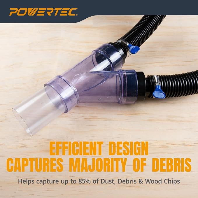 POWERTEC Dust Collector Fittings, Router Table Dust Collection System w/Y - Image 2