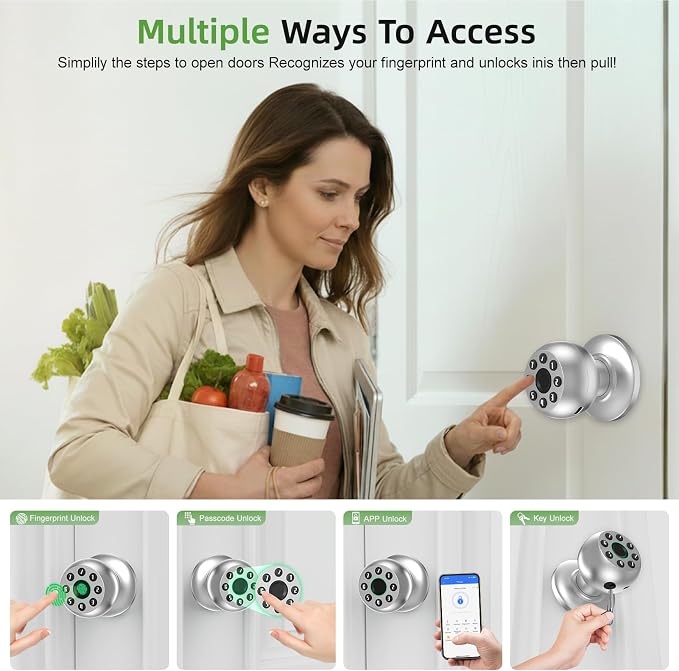 Fingerprint Door Knob, Smart Door Knob, Biometric Door Knob - Image 2