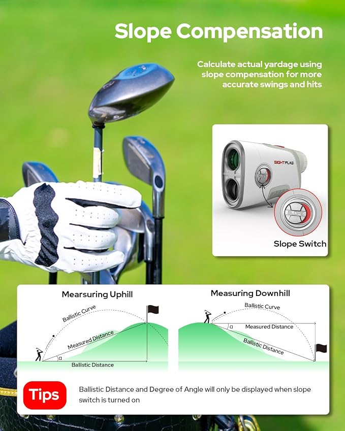 GF2 Golf Rangefinder with Slope, 1300 Yards Laser Range Finder, 7.5X - Image 4