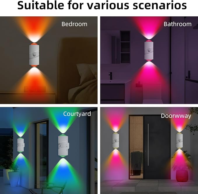 Rechargeable RGB Motion Sensor Night Light, Color Changing LED Wall Lamp - Image 6