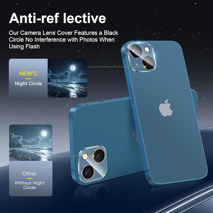 NEW'C 3x Privacy for iPhone 13 Screen Protector+ 3x Camera Lens Protector - Image 5
