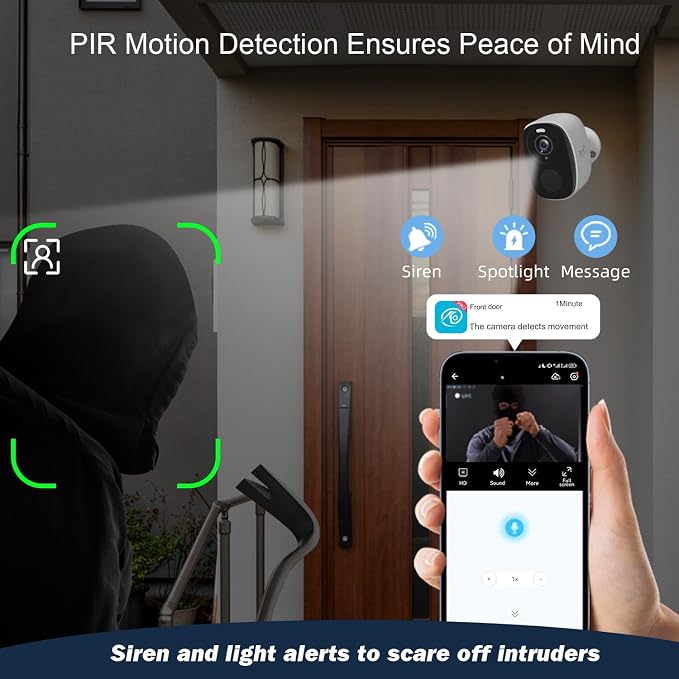 5G/2.4GHz WiFi Security Cameras Wireless Outdoor, 2K Battery Home Security - Image 6