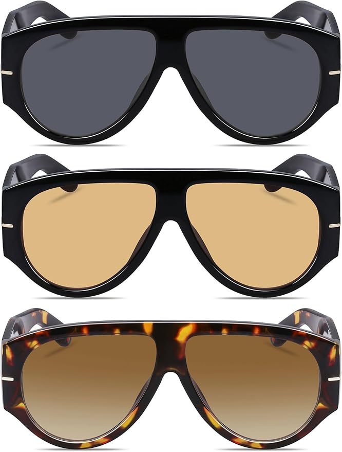 Oversized Retro Aviator Sunglasses - Image 2