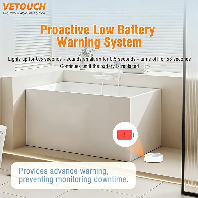 Water Leak Detector with Loud Alarm, 100dB Siren & LED Flash, Water Sensor Alarm - Image 7