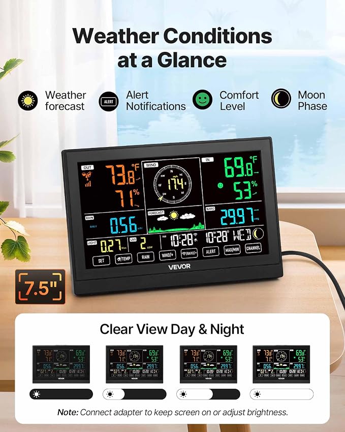 VEVOR 7-in-1 Wi-Fi Weather Station - Image 4