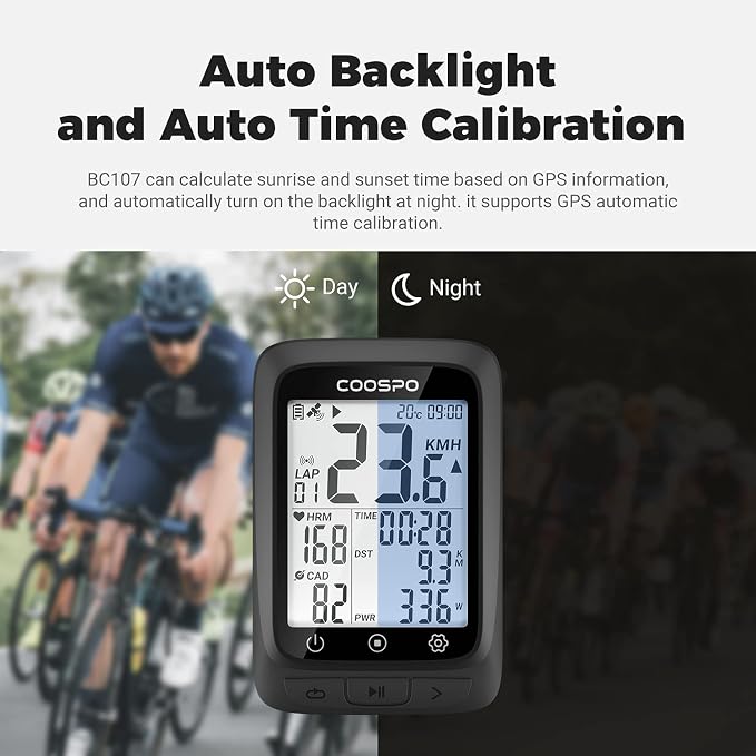 COOSPO Bike Computer GPS Wireless, ANT+ Cycling Computer GPS - Image 3