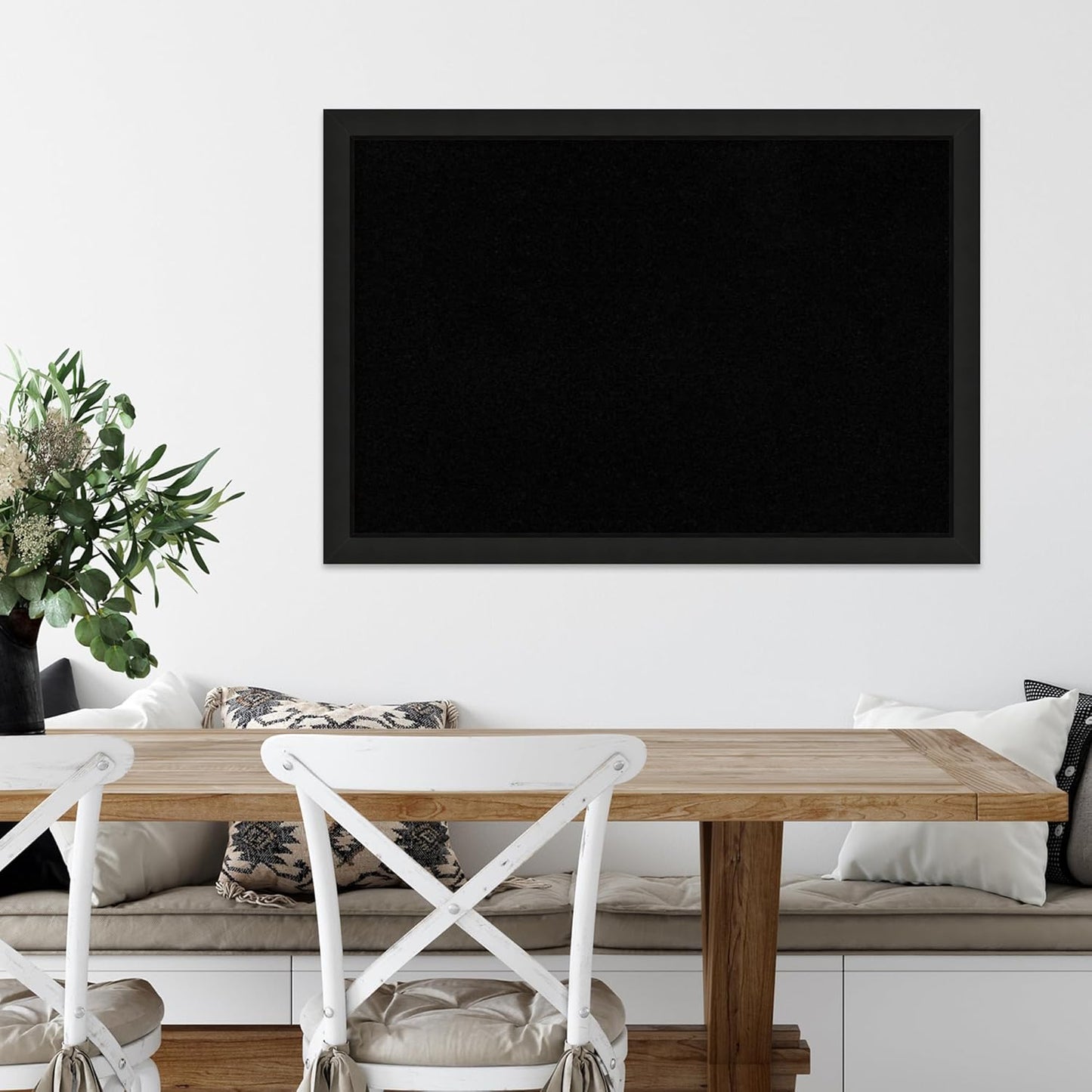 Amanti Art Black Cork Board for Wall, 27x39 Vision Board with Black Wood Frame, Large Corkboard Office Decor for Home Organization, Casual Corkboard Pinboard to Display Items for Home Organization in