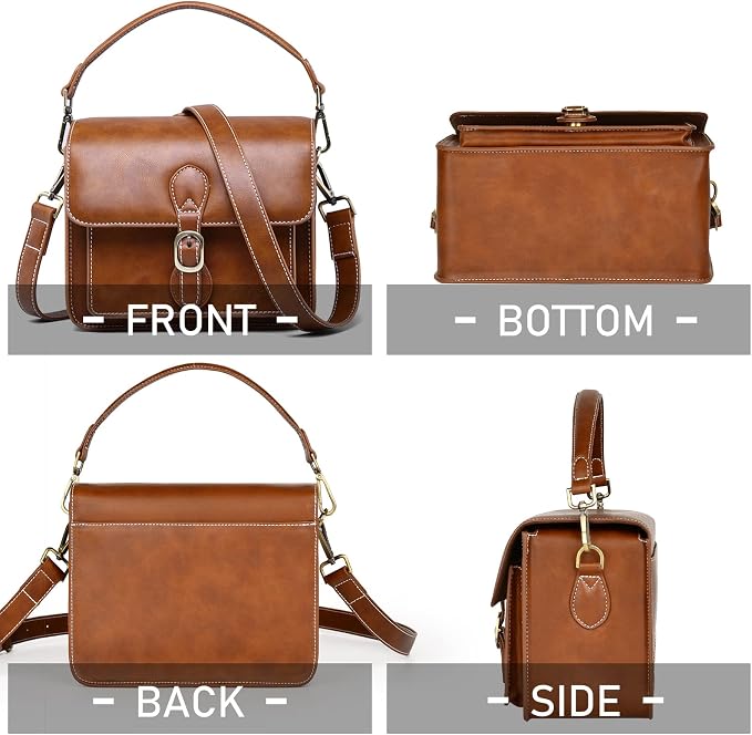 Cwatcun Camera Shoulder Bag Compact Camera Case Waterproof Retro Compatible - Image 5