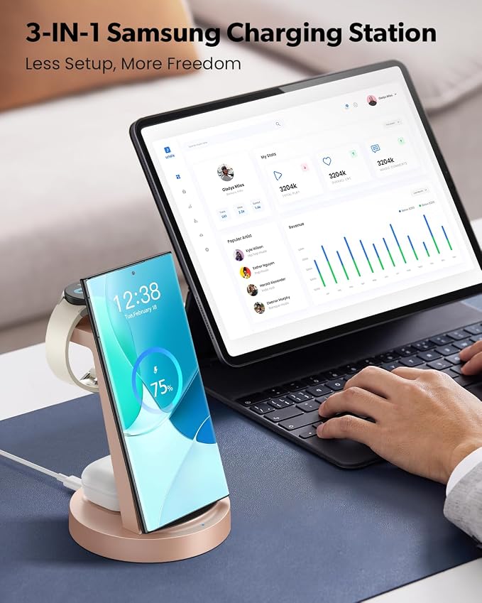 Wireless Charger for Samsung: 3 in 1 Wireless Charging Station for Samsung - Image 5
