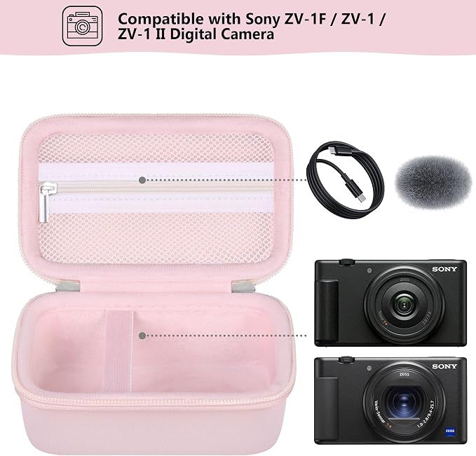 Hard Travel Case for Sony ZV-1F / ZV-1 / ZV-1 II Digital Camera, Storage Holder - Image 2