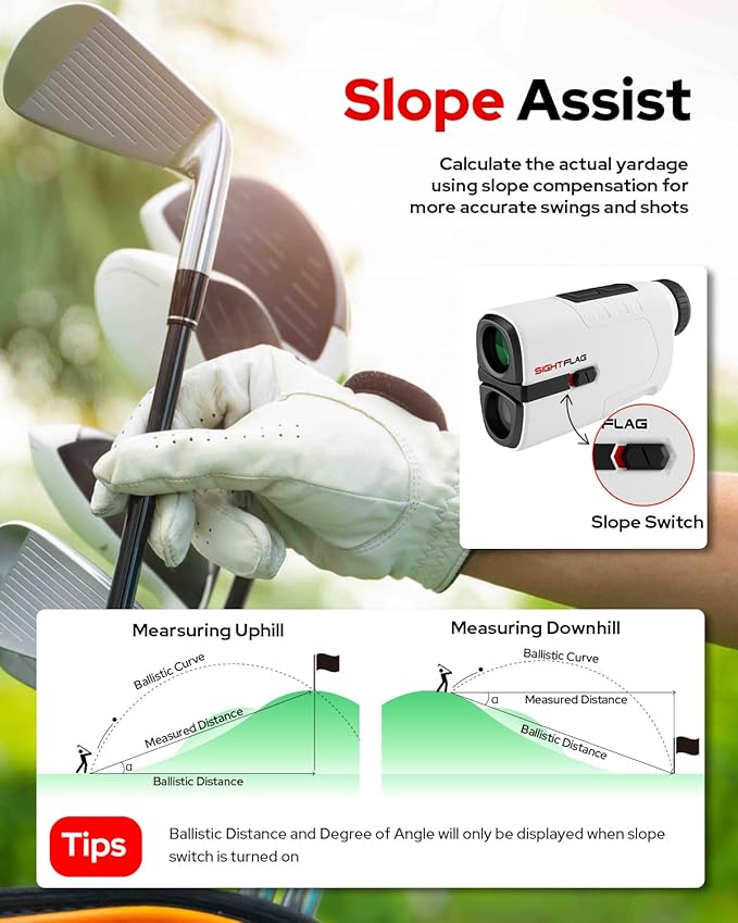 GF2 Golf Rangefinder with Slope, 1300 Yards Laser Range Finder, 7.5X - Image 4