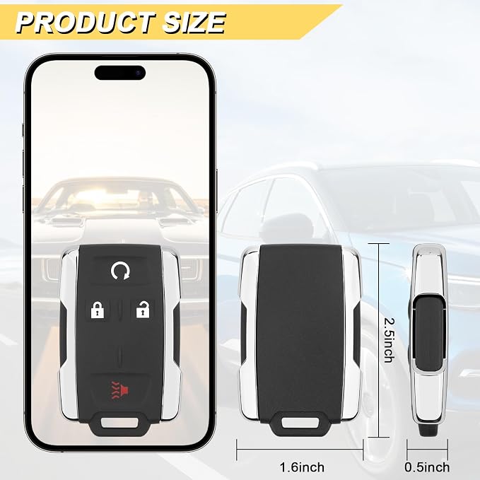 Vurkcy Key Fob Replacement for 2014-2020 Chevy Silverado 1500 2500 3500/15-21 - Image 4
