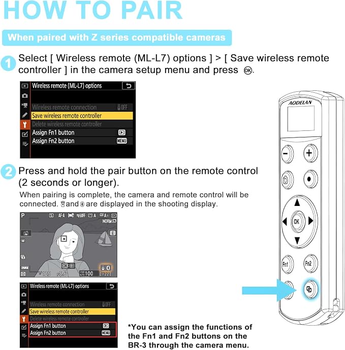for Nikon Cameras Rechargeable Wireless Remote Control, Shutter Release - Image 8