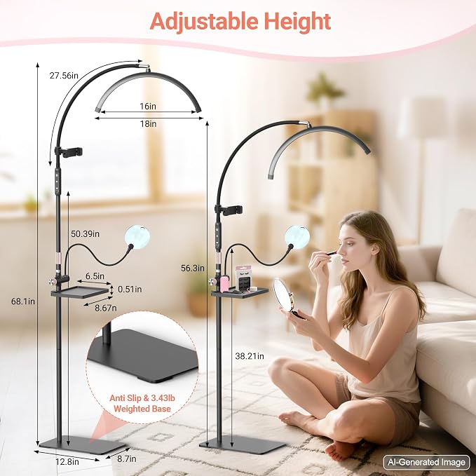 LIONVISON Half Moon Lash Light: 6500K LED Lamp Ring Light - Image 8