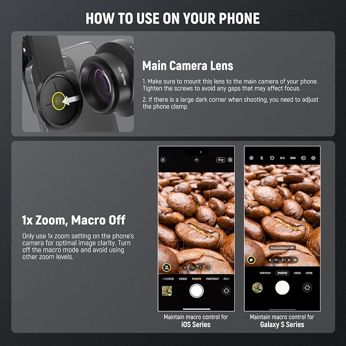 NEEWER Basics 2 in 1 Phone Camera Lens Accessories Kit, HD 0.45x Wide Angle + - Image 4