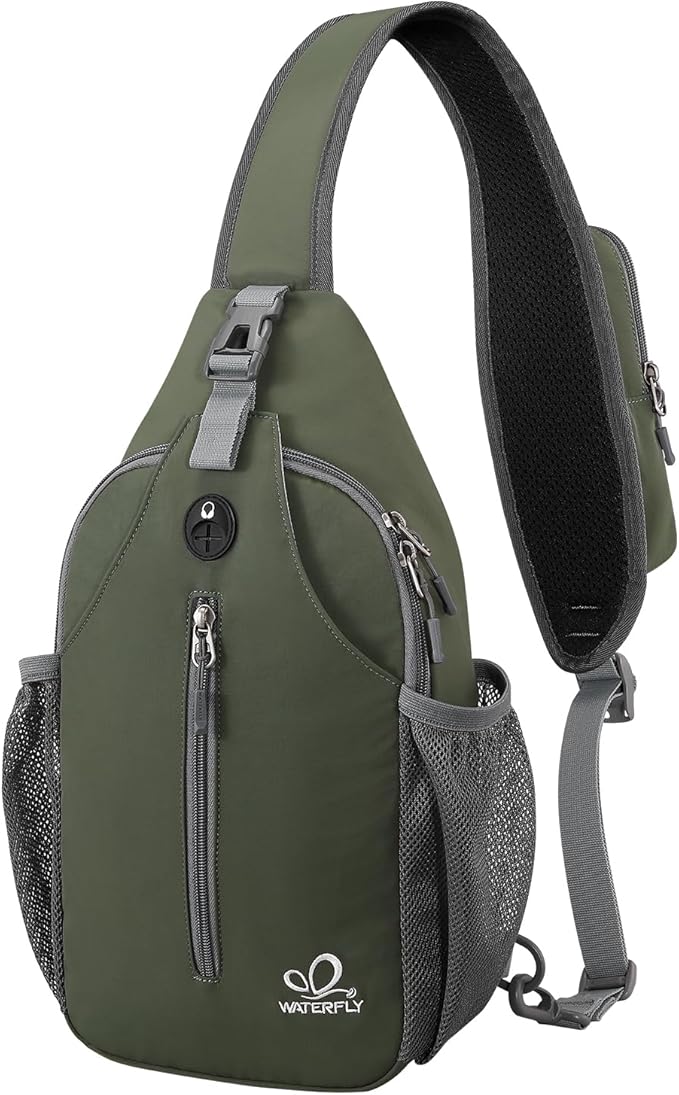WATERFLY Crossbody Sling Backpack Sling Bag Travel Hiking Chest Bags Daypack by Waterfly