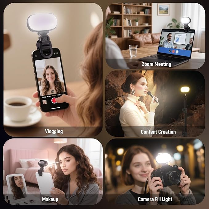 NEEWER Basics Portable Selfie Light, 3W Clip on Phone Small LED Cold Shoe - Image 6