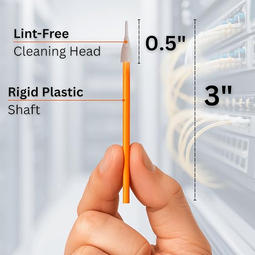 Fiber Optic Cleaning Swabs, 100 Pack LC 1.25mm Lint Free Anti-Static Cleaning - Image 5