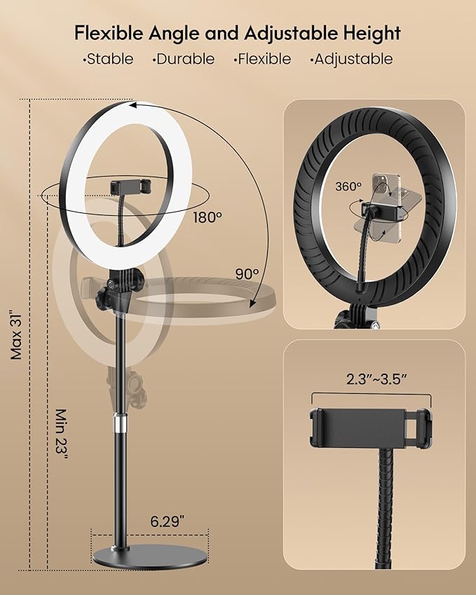Desk Ring Light with Stand - Image 5