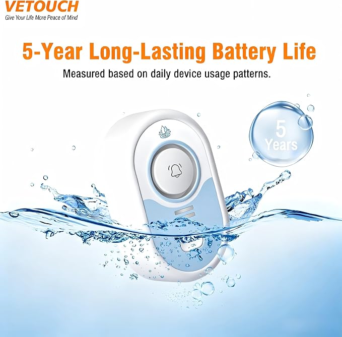 Water Leak Detector with Loud Alarm, 100dB Siren & LED Flash, Water Sensor Alarm - Image 2
